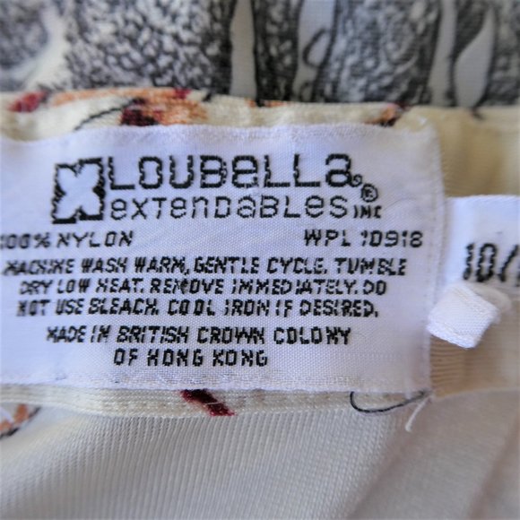 Loubella Vintage 70s Disco Nylon Top GiRAFFES Botanical Hearts Dagger Collar - Picture 10 of 10